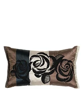 Designers Guild Kasuti Taupe Satin Embroidered Decorative Pillow