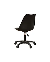 Slickblue Black Pp Adjustable Height Office Chair with Wheels - Ergonomic Office Seating