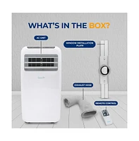 SereneLife Portable Air Conditioner, 10,000 Btu, Built-in Dehumidifier & Fan