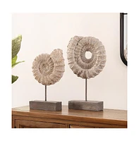 Safavieh Toren Set of 2 Ammonite Shell Table Decor