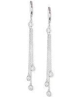 Lauren Ralph Lauren Sterling Silver Cubic Zirconia & Chain Fringe Linear Drop Earrings