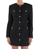 English Factory Women's Button-Front Blazer Dress