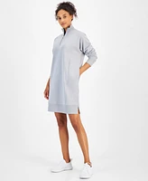 Id Ideology Women's Fleece 1/4-Zip Dress, Created for Macy's