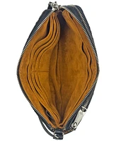 Patricia Nash Varone Bark Leaves Leather Wristlet, Created for Macy's