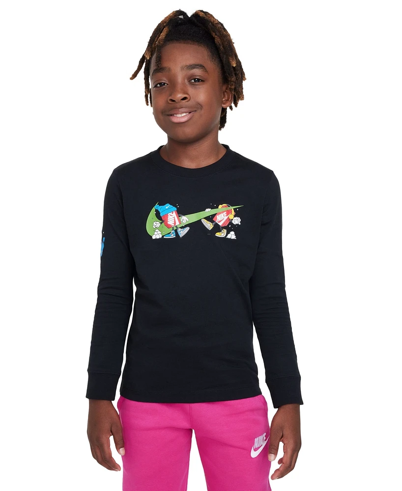 Nike Big Kids Sportswear Printed Long-Sleeve T-Shirt