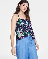 On 34th Women's Printed Knot-Front Tank, Created for Macy's