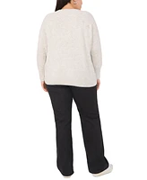Vince Camuto Plus Lurex-Tipped Crewneck Sweater