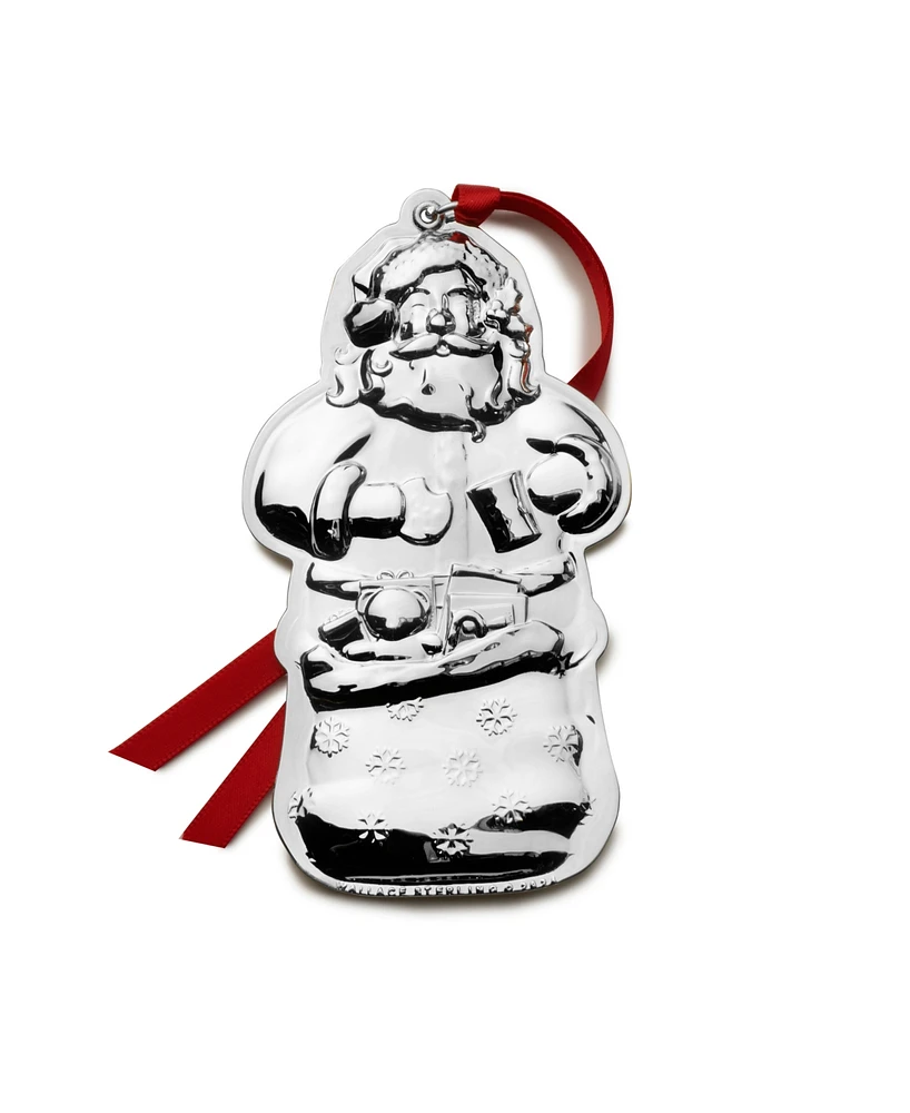 Wallace 2024 Sterling Santa Ornament, 8th Edition