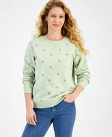 Style & Co Petite Tulip Dance Printed Crewneck Sweatshirt, Created for Macy's