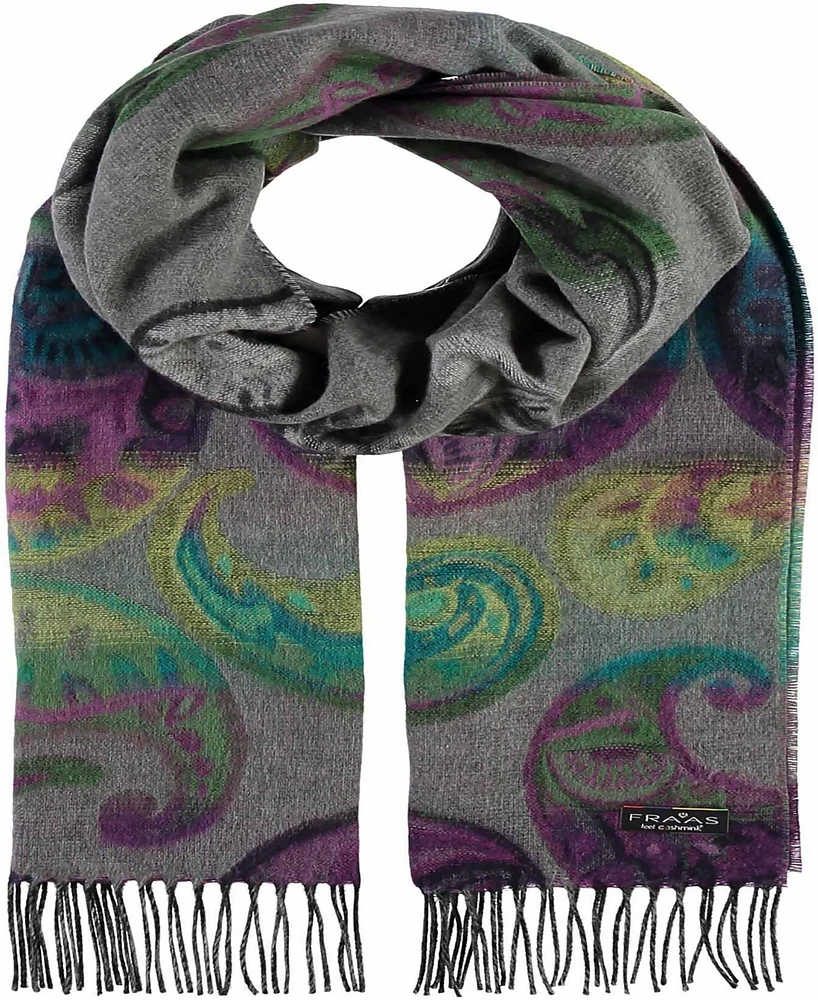 Fraas Color Block Paisley Cash Mink Scarf