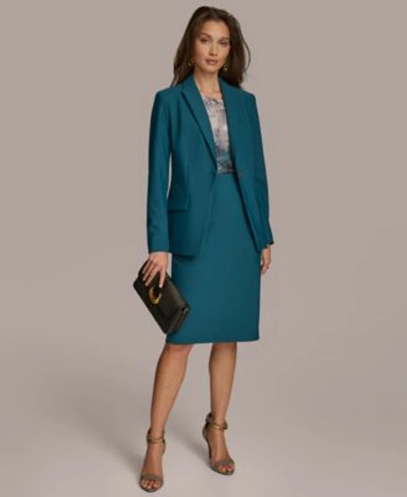 Donna Karan New York Womens One Button Blazer Pencil Skirt