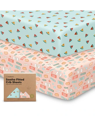 KeaBabies 2pk Soothe Fitted Crib Sheets Neutral, Baby Sheets, Fits Standard Nursery Mattress