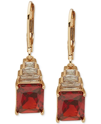 Anne Klein Gold-Tone Stacked Cubic Zirconia Drop Earrings