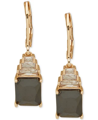 Anne Klein Gold-Tone Stacked Cubic Zirconia Drop Earrings