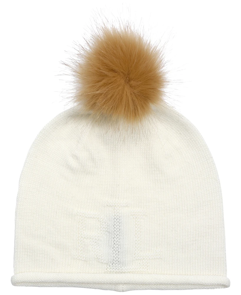 Lauren Ralph Textured Logo with Pom Hat