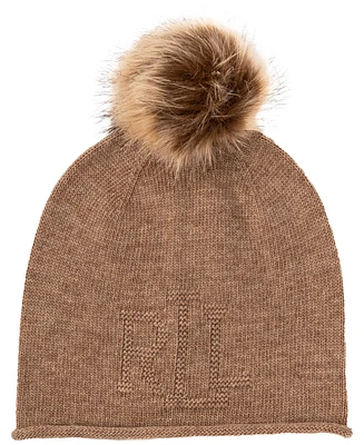 Lauren Ralph Textured Logo with Pom Hat