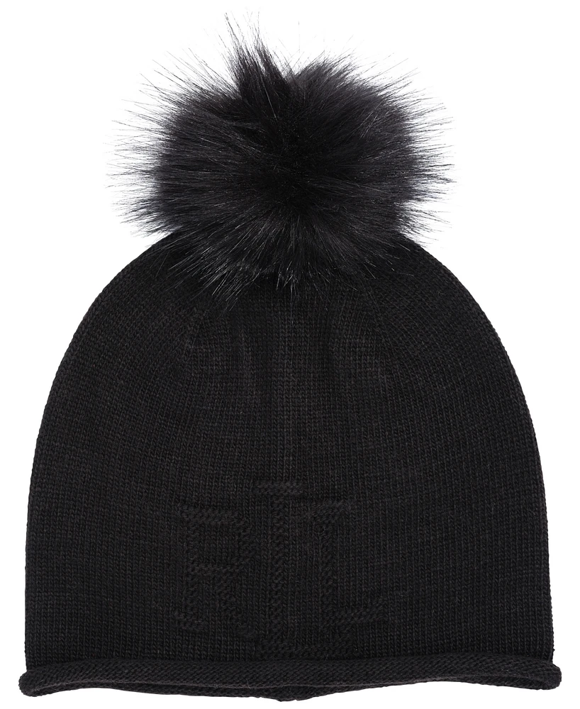 Lauren Ralph Textured Logo with Pom Hat