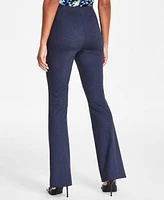 Bar Iii Women's High-Rise Compression-Denim Flare Pants, Exclusively at Macy's