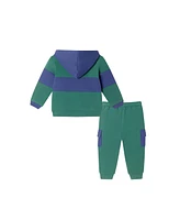 Andy & Evan Baby Boys Color Blocked Terry Hoodie Pant Set