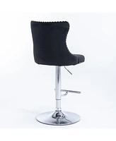 Slickblue Swivel Velvet Barstools Adjustable Seat Height 25-33 Inches, Stylish and Comfortable Furniture