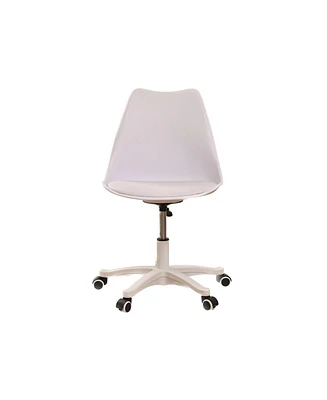 Slickblue Armless Office Chair: Ergonomic Small Computer Desk Chair with Wheels, Adjustable Rolling Design