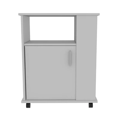 Depot E-shop Munich Lower Microwave Pantry Single Door Cabinet, Three Lateral Shelves, Two Interior Shelves