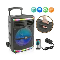 Pyle 10” Bluetooth Pa Speaker System With Rechargeable Battery, Party Lights & Fm Radio, 600 Watt