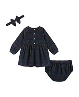 Andy & Evan Baby Girls Red Plaid Stretch Cord Ruffle Dress Bloomer Set