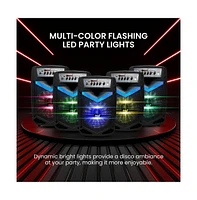 Pyle 10” Bluetooth Portable Pa Speaker With Rechargeable Battery, Party Lights & Microphone, 600 Watt