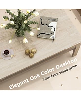 Gymax 47'' Rectangular Coffee Table w/ Storage Shelf & Curved Legs for Living Room