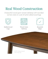 Best Choice Products 5-Piece Compact Wooden Mid-Century Modern Dining Set w/ 4 Chairs, Padded Seat & Back