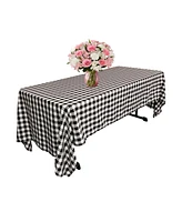 Slickblue Polyester Gingham Checkered 60 by 120-Inch Rectangular Tablecloth