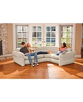 Intex Inflatable Corner Living Room Neutral Sectional Sofa & Lounge Chair Set