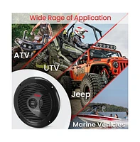 Pyle 6.5" Waterproof Marine Speakers, Full Range, 150 Watt, Black