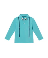 Andy & Evan Toddler Boys Toddler/Child Teal Suspender Top w/Pique Pant Set