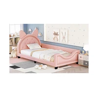 Slickblue Twin Size Upholstered Daybed with Carton Ears Shaped Headboard