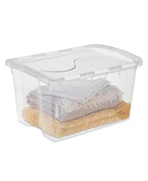 Sterilite 48 Quart Hinged Lid Storage Box Plastic Stackable Bin with Lid, 6 Pack