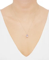 Amethyst (1-5/8 ct. t.w.) & Diamond (1/20 ct. t.w.) Oval 18" Pendant Necklace in 14k Gold