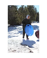 Slippery Racer Downhill Pro Adults and Kids Saucer Disc Snow Sled, Blue