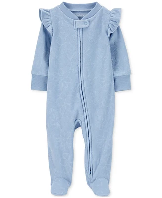 Carter's Baby Boys and Girl 2 Way Zip-Up Sleep & Play Fleece Footie Pajamas