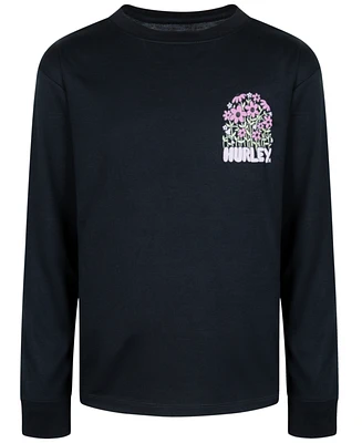 Hurley Big Girls Flowers Grow Long Sleeve Tee - Seashell