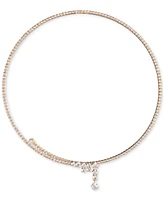 Emily in Paris Gold-Tone Pave & Cubic Zirconia Crossover 16" Collar Necklace