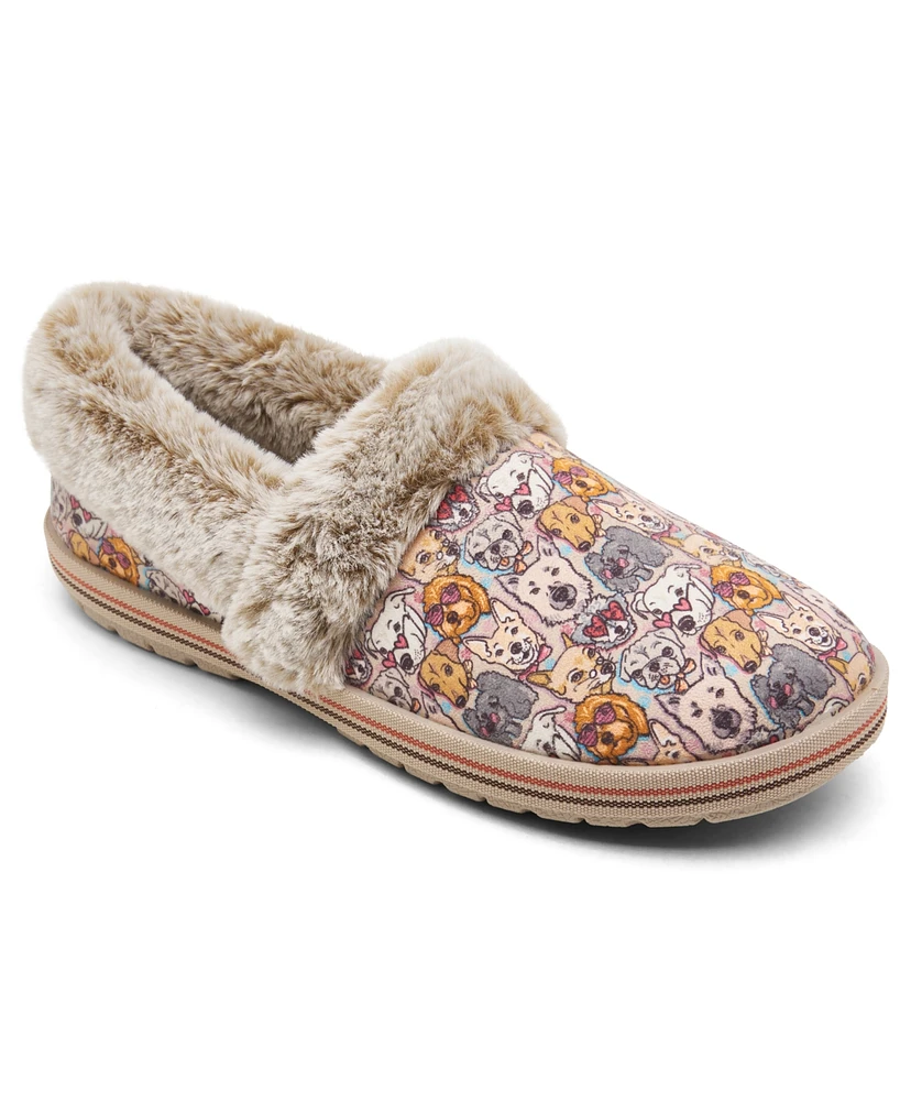 Skechers Bobs Women's Too Cozy - Family Pups Faux Fur Memory Foam Casual Slippers from Finish Line