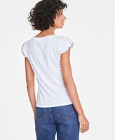 On 34th Women's Bubble-Sleeve Scoop-Neck T-Shirt, Created for Macy's