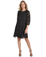 Calvin Klein Women's Chiffon 3/4-Sleeve Shift Dress