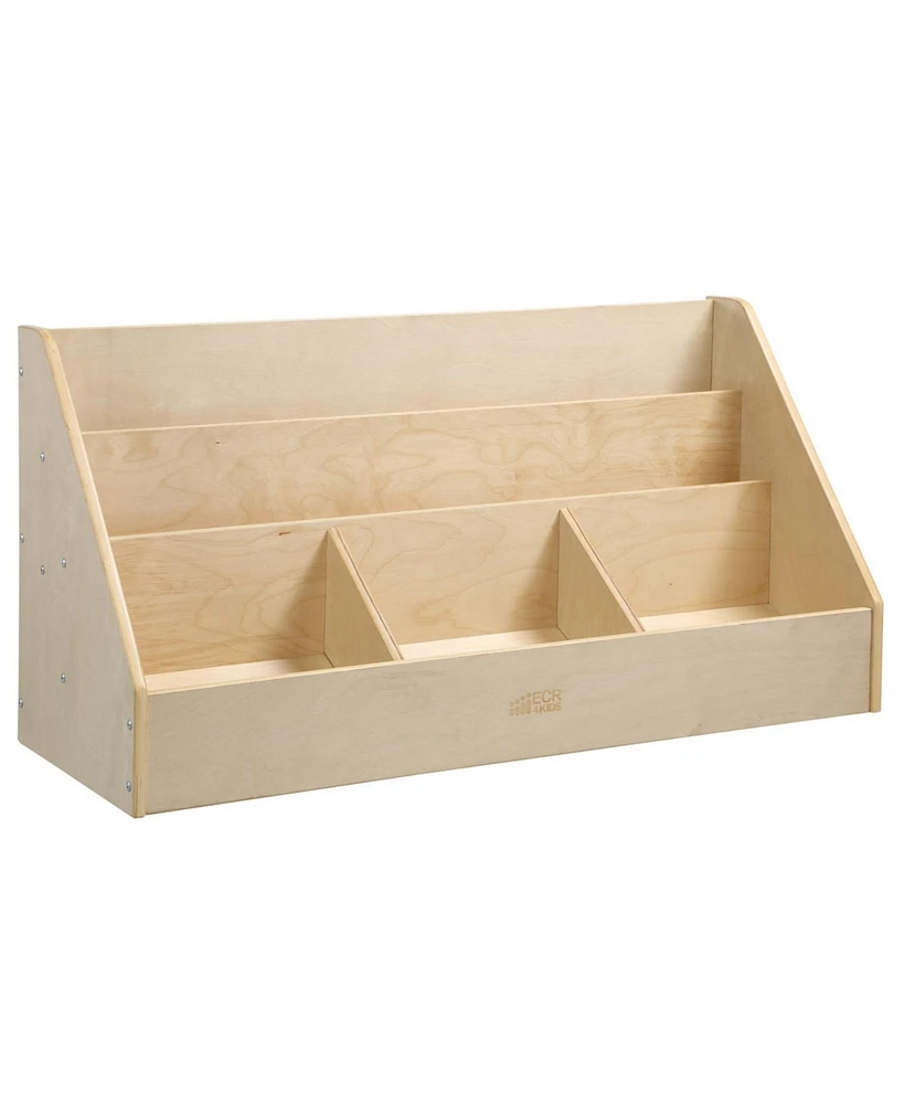 ECR4Kids 5-Compartment Easy to Reach Book Display, Natural