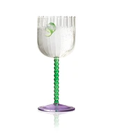 Qualia Glass Mardi Gras All Purpose Wine Glasses, Set of 4