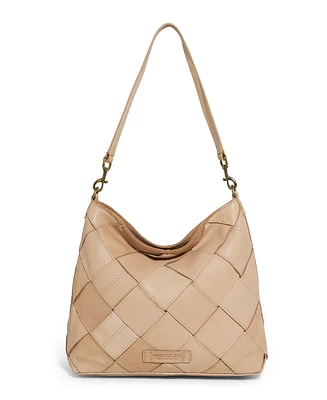 American Leather Co. Mercer Woven Top Zip Hobo