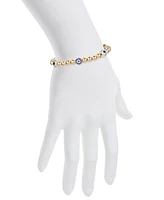 Unwritten Crystal Evil Eye Beaded Stretch Bracelet