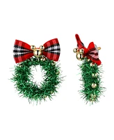 Disney Gold Mickey Mouse Santa Hat and Star Stud Drop Earrings